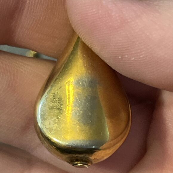 Rare HTF Vintage Napier Goldtone Heavy Teardrop Y Drop Necklace 30” - Picture 5 of 12